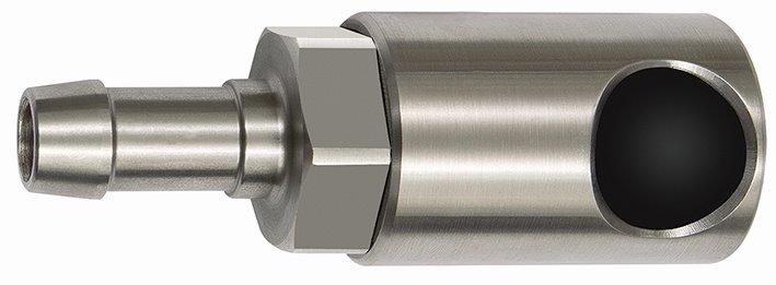 Druckknopf-Sicherheitskupplung NW 8, ISO 6150 C, Edelstahl, Tülle LW 10 - direkt bei HUG Technik ✓