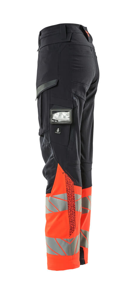 MASCOT® ACCELERATE SAFE Hose mit Knietaschen  Gr. 76/C34, schwarzblau/hi-vis rot - gibt’s bei HUG Technik ✓