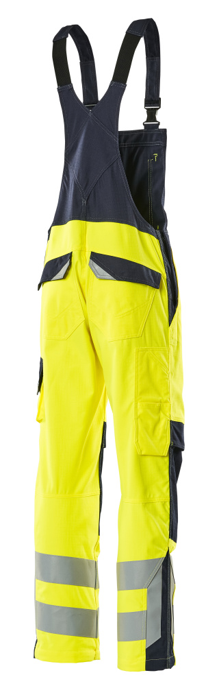 MASCOT® MULTISAFE Latzhose mit Knietaschen »Davos« Gr. 76/C46, hi-vis gelb/schwarzblau - bei HUG Technik ☆