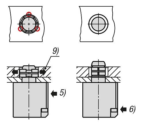 Zentrierspanner pneumatisch, D1=16, D=20, M03, Edelstahl, Komp: Nitrilkautschuk - K1742.16 - bei HUG Technik ✭