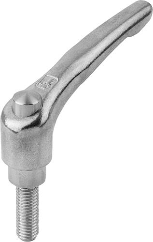 Klemmhebel Gr.2 M06x15 Edelstahl, elektrolytisch poliert, Schutzkappe, Komp: Edelstahl - K0124.9206x15