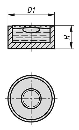 Dosenlibellenkörper D1=12 H=6 Edelstahl, schwarz, Komp:Glas, E10' Empfindlichkeit 10' - K1156.120710 - kommt direkt von HUG Technik 😊