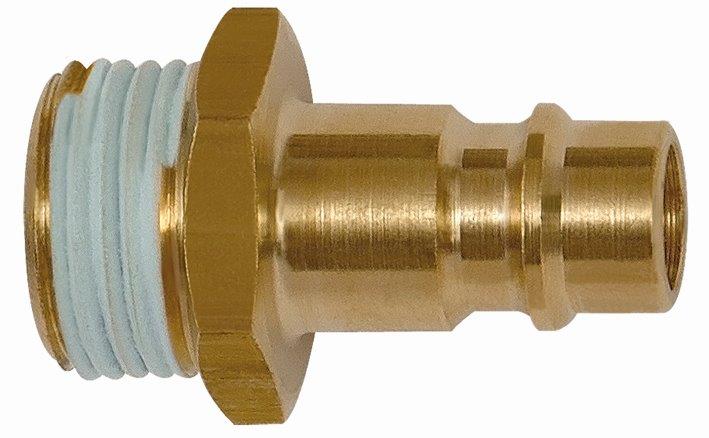 Nippel, NW 7,2 - 7,8, Messing blank, G 1/2 AG Gewindebeschichtung - bei HUG Technik ✭