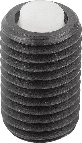 Pendelauflage mit O-Ring M12X25, Form:K Vergütungsstahl, Komp:Polyacetal - K0290.712X025 - direkt bei HUG Technik ✓