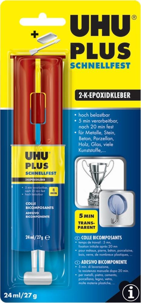 UHU® PLUS SCHNELLFEST 2K-Spritze 24 ml/27 g - bei HUG Technik ☆