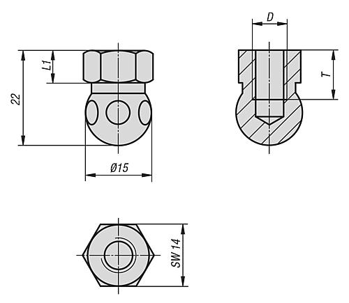 Kugelknopf M06 Edelstahl - K0422.062 - bekommst Du bei ★ HUG Technik ✓