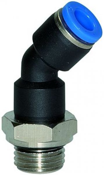 Steckverschraubung 45° drehbar, G 1/2 AG, Schlauch-ø 10, »Blaue Serie« - bekommst Du bei ★ HUG Technik ✓