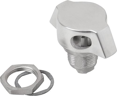 Drehriegel mit Knebel abschließbar, H=18, Edelstahl 1.4401 - K1358.18 - erhältlich bei ♡ HUG Technik ✓