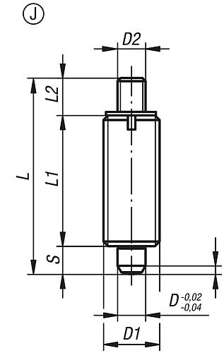 Arretierbolzen Gr.0 M08x1, Form:J Edelstahl, gehärtet, D=4 - K0345.01004 - bei HUG Technik ✭