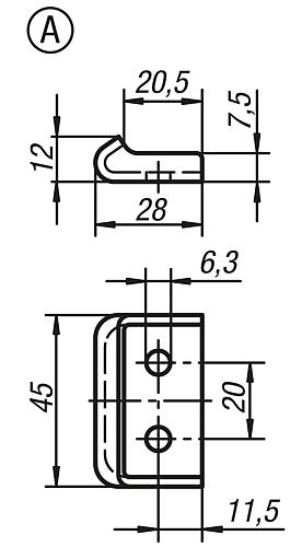 Zeichnung Gegenhaken, Form: A Edelstahl - K0048.9163282 - erhältlich bei ♡ HUG Technik ✓