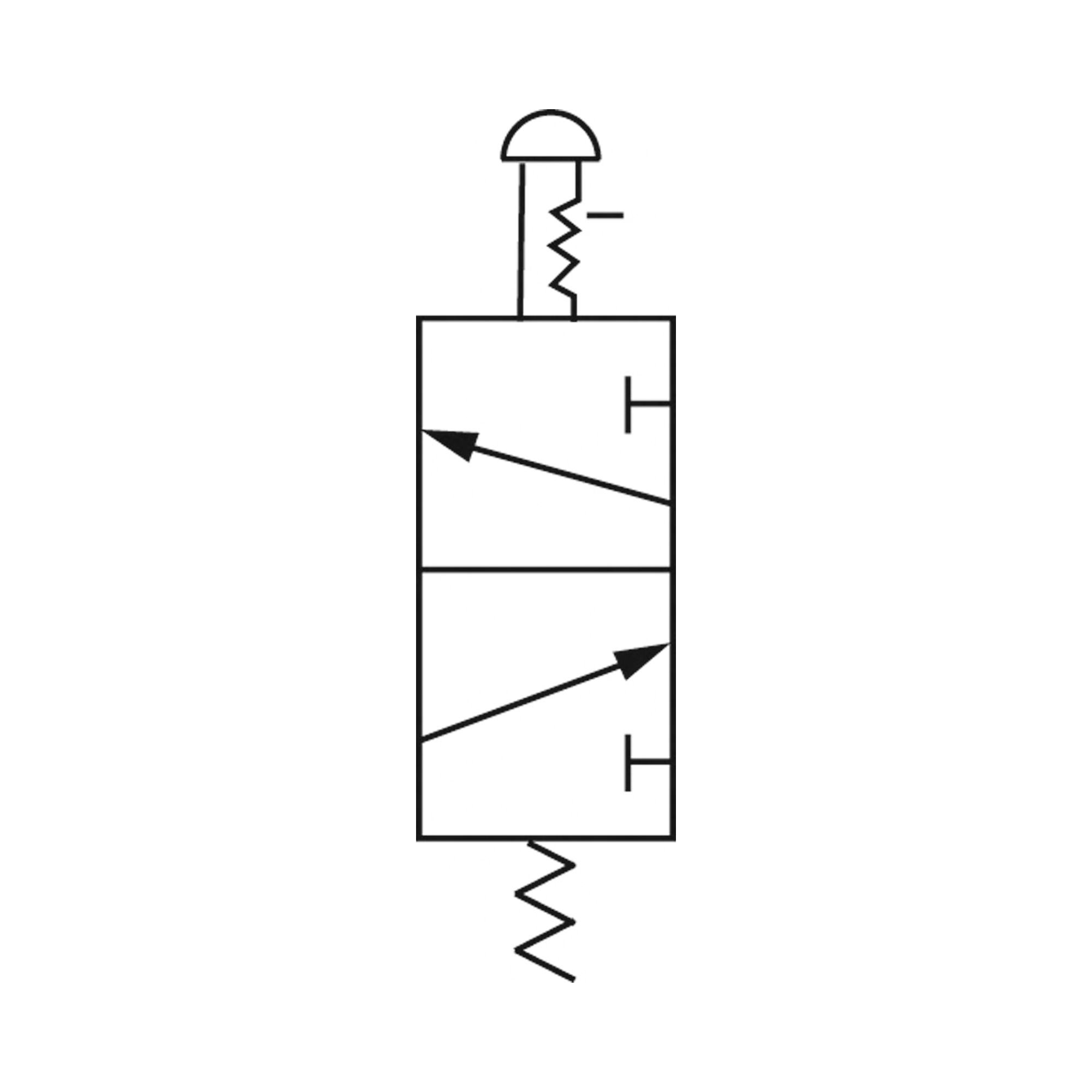 3/2-Wegeventil, manuell »M3«, Pilztaster, Notrastung, NC, G 1/8 - erhältlich bei ♡ HUG Technik ✓