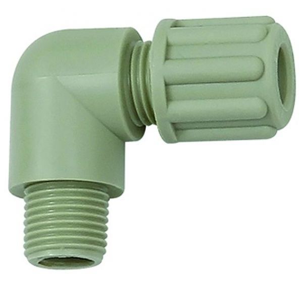 Winkel-Einschraubverschraubung, G 1/2 AG, Schlauch 4/6, Polypropylen (PP) - bei HUG Technik ✭