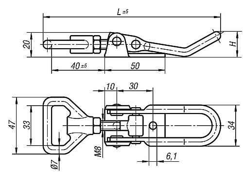 Spannverschluss 145x21, Form: A Edelstahl - K0051.1611452 - bei HUG Technik ✭