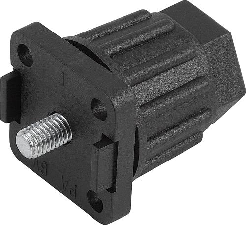 Gerätefuß höhenverstellbar M06 D1=30 H=35-50 Thermoplast, für Alu-Profile Aluminium-Profile, Komp:Stahl - K0432.300806 - direkt von HUG Technik ✓