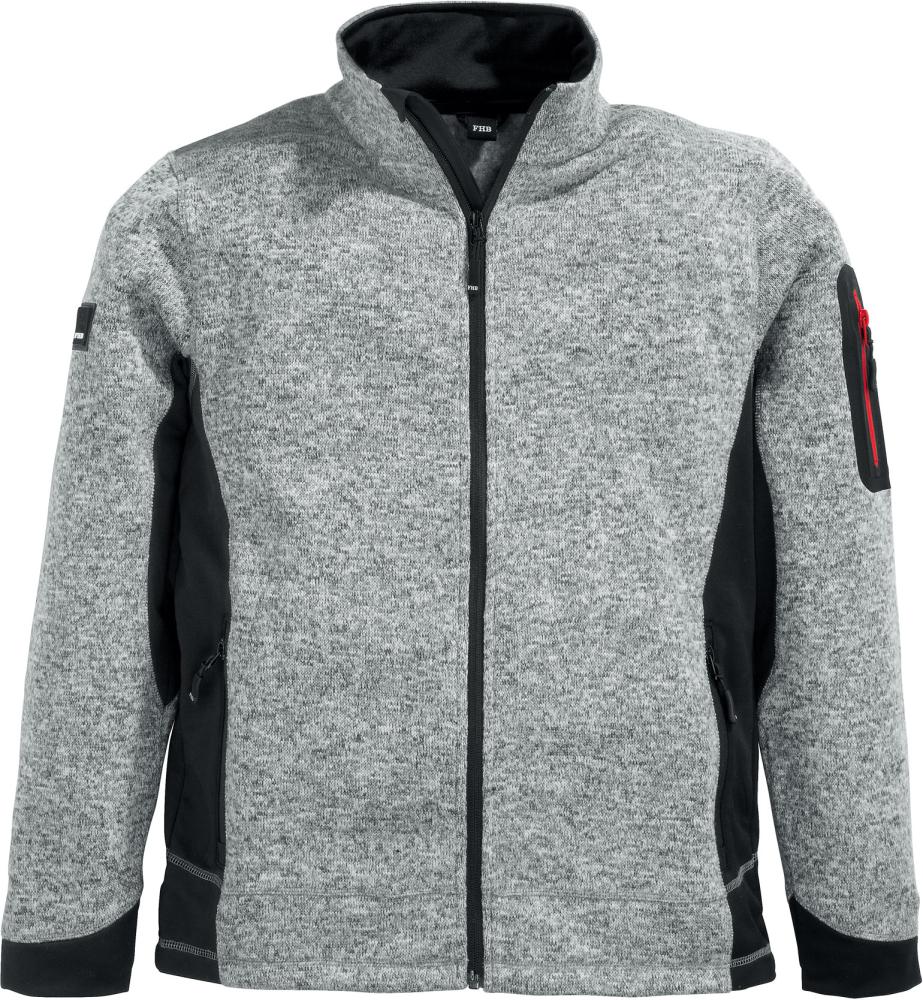 FHB® Strickjacke Christoph, 280g/qm, grau-schwarz - direkt von HUG Technik ✓