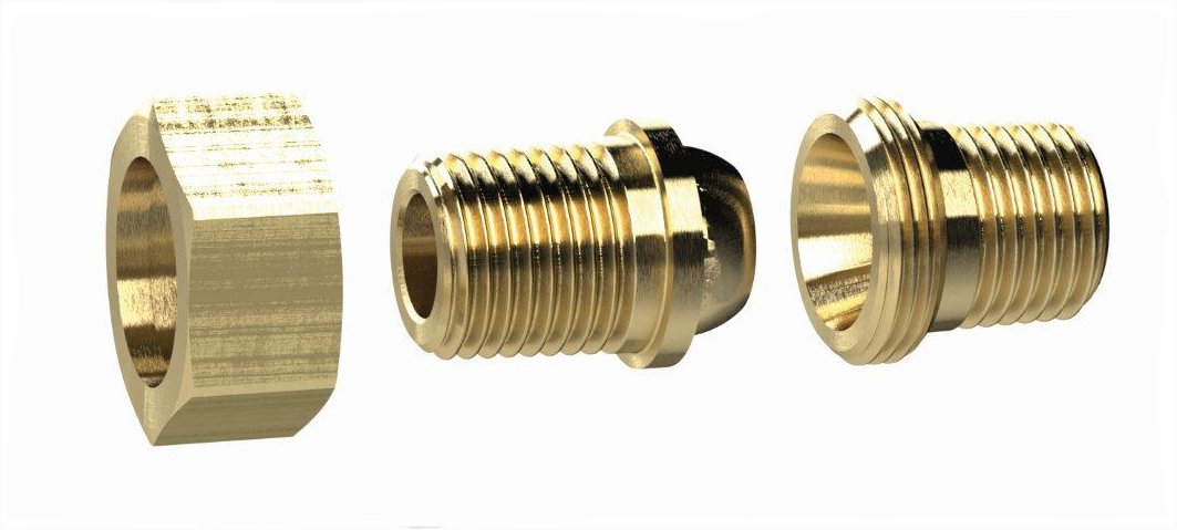 Doppelgewindenippel, lösbar, konisch dichtend, R 1 1/2 AG, R 1 1/2 AG Messing - bei HUG Technik ✭