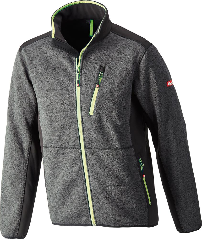 FORTIS Strickjacke, Softshell, dunkelgrau -lime - kommt direkt von HUG Technik 😊