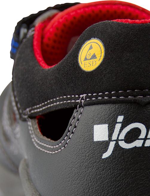 JALAS® Sicherheitssandale 3800R Respiro, S1, SRB, schwarz-rot-blau - gibt’s bei HUG Technik ✓