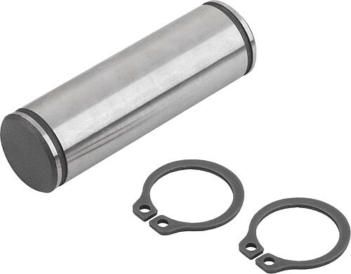 Produktbild Achsbolzen D1=10 L=25 Vergütungsstahl, mit Ringsicherung - K0007.101 - erhältlich bei ♡ HUG Technik ✓