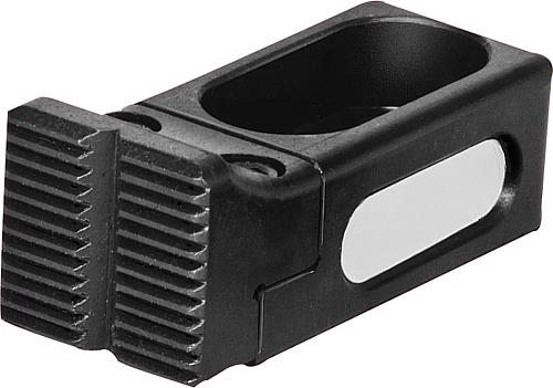 Gegenhalter verstellbar, Form:A Grf geriffelt, L=50, B=25, Vergütungsstahl brüniert, Komp:Vergütungsstahl Vergütet - K0853.97008016