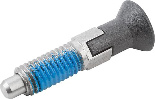 Arretierbolzen mit Gewindesicherung Gr.0 M06, D=4, Form: CP mit Rastnut ohne Kontermutter, Edelstahl ungehärtet - K1098.193004060 - bei HUG Technik ✓