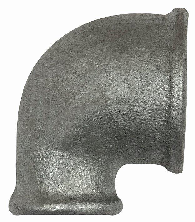 Winkel 90°, reduziert, Rp 1/2, Rp 3/8, Temperguss, schwarz - bei HUG Technik ✭