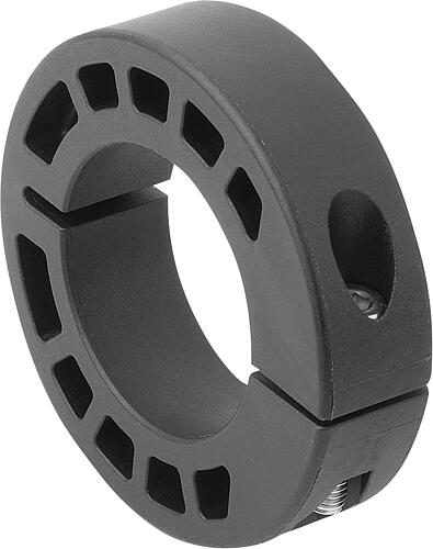 Klemmring Innen Geschlitzt, D1=20, D2=40, D3=M04, B=14, Kunststoff, Komp:Edelstahl - K2118.20