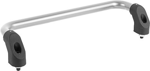 Rohrgriff, Form: A Aluminium, natur, Komp: Thermoplast, Komp: schwarz, A=200, D=M08x30 - K0220.2001 - bei HUG Technik ✭