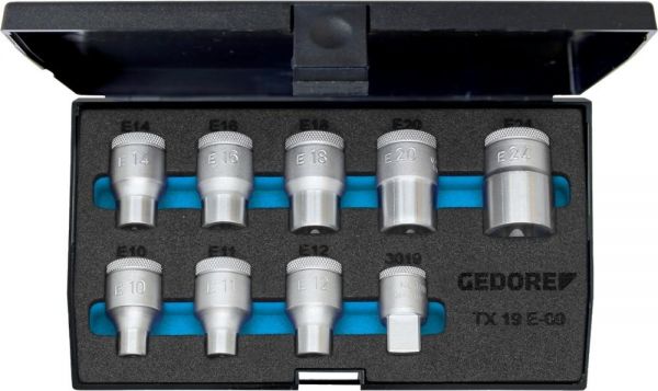 GEDORE Steckschlüssel-Einsatz Garnitur 1/2 Zoll 9-teilig E10-E24 - gibt’s bei HUG Technik ✓