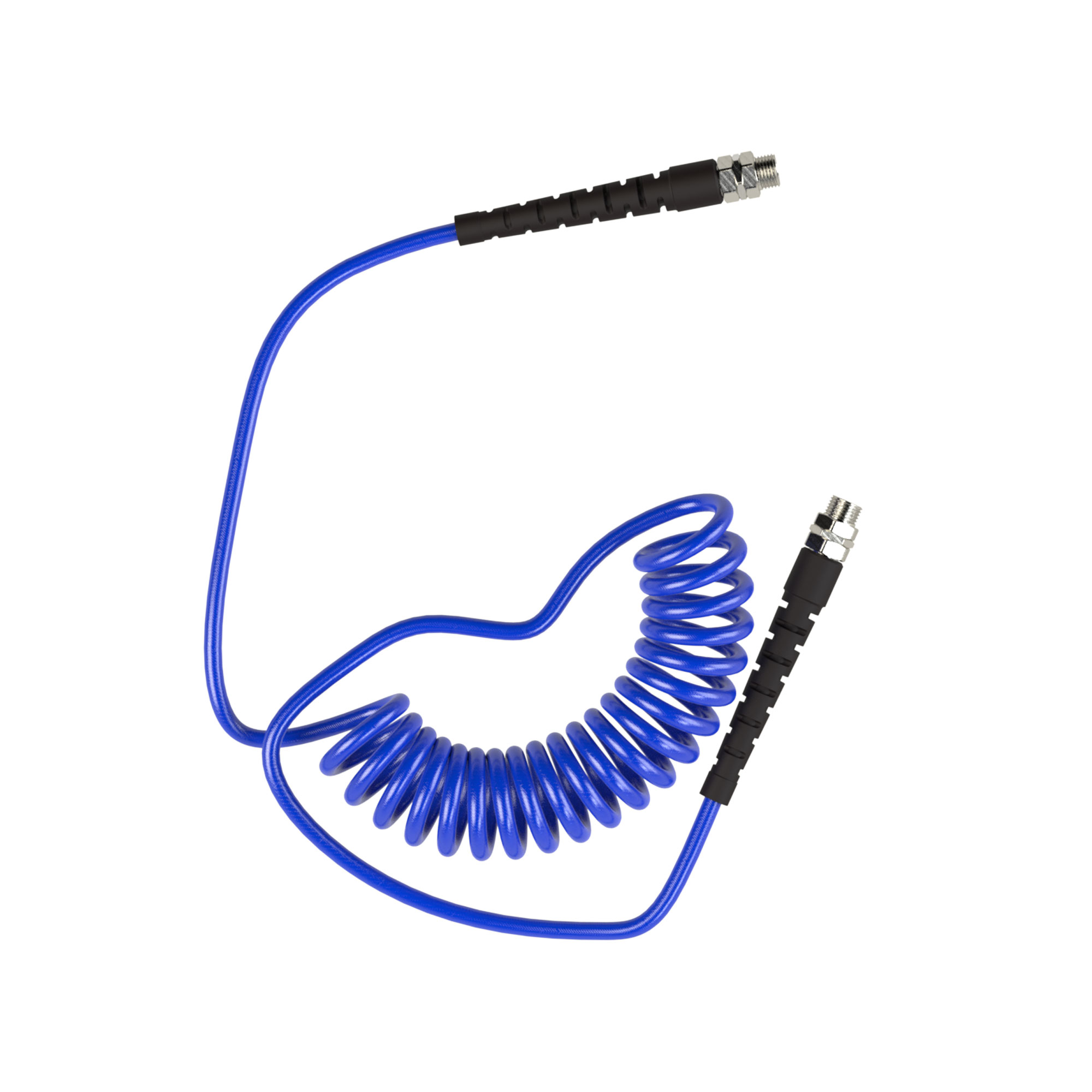 Spiralschlauch, Verschraubung, drehbar, Knickschutz, PU, G3/8, Ø12x8, 7,5m - erhältlich bei ☆ HUG Technik ✓
