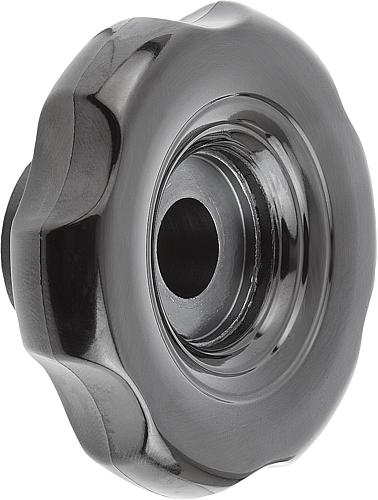Handrad Passbohrung Duroplast, D2=12, D=70 - K0184.70212 - bei HUG Technik ✭