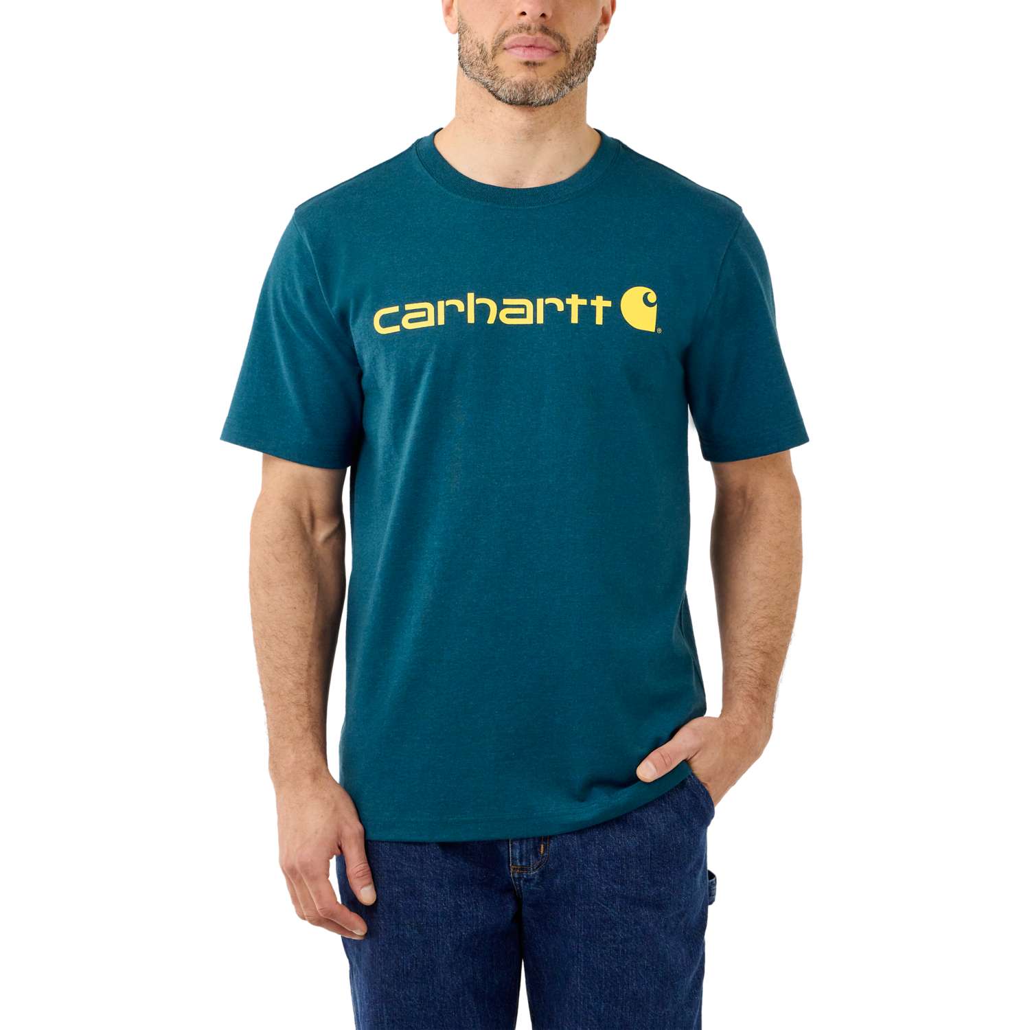 carhartt® Herren-T-Shirt »CORE LOGO T-SHIRT S/S« - Gr. L, night blue heather - bei HUG Technik ✓ ✌
