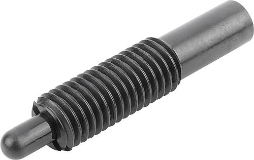 Federndes Druckstück lange Ausführung M08 L=30 Stahl,  Komp: Bolzen aus Stahl - K0657.608X30 - bekommst Du bei HUG Technik ♡