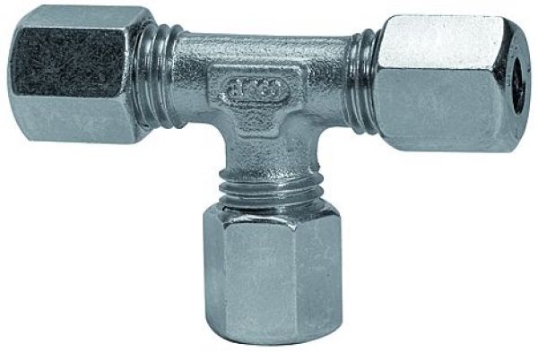 T-Verschraubung, Rohr-Außen-ø 10 mm, L1 30, Stahl verzinkt - direkt bei HUG Technik ✓
