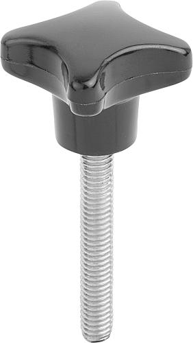 Kreuzgriff M05x15, Form: L Duroplast, Komp: Edelstahl - K1017.52505X15 - erhältlich bei ♡ HUG Technik ✓