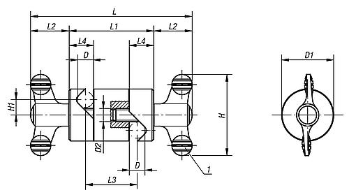 Spanngelenk verstellbar Gr.1 Aluminium, Komp:Thermoplast, D=8 - K0134.01 - bekommst Du bei ★ HUG Technik ✓