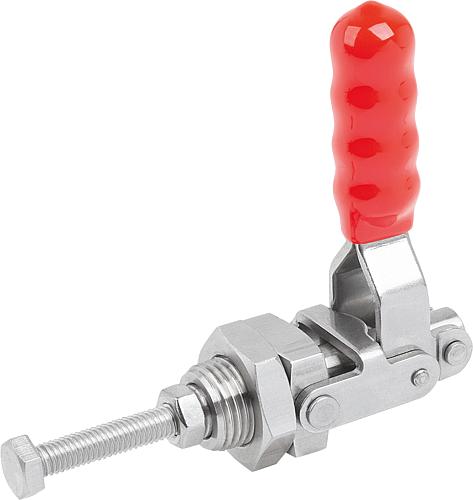 Schubstangenspanner Standard, ohne Konsole, F2=1000, Edelstahl blank, Komp: Kunststoff Komp: Rot - K1547.11000 - bei HUG Technik ♡