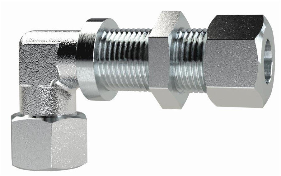 Winkel-Schottverschraubung, Rohr-Außen-ø 10 mm, Stahl verzinkt - bei HUG Technik ♡
