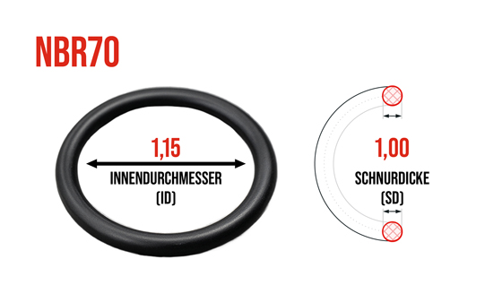 Präzisions O-Ring 1,15 x 1,00 mm NBR70 - direkt bei HUG Technik ✓