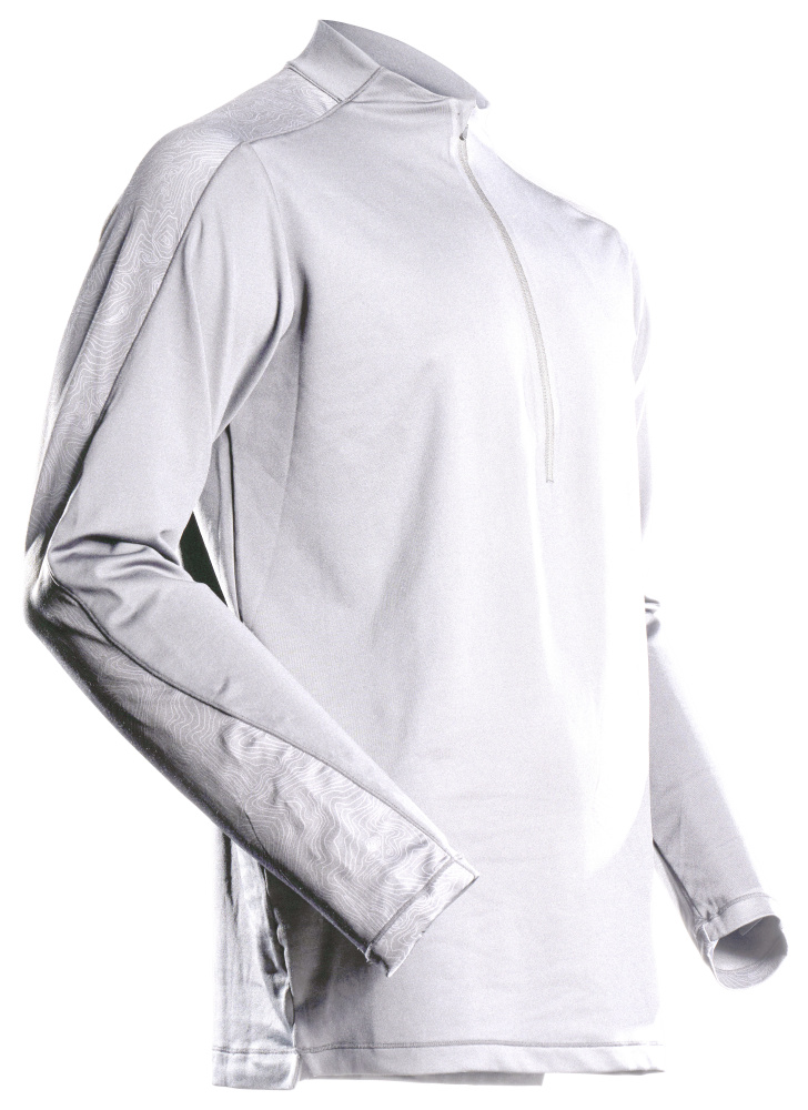 MASCOT® CUSTOMIZED T-Shirt, Langarm, mit kurzem Reißverschluss  Gr. 2XL, weiß - bekommst Du bei ★ HUG Technik ✓
