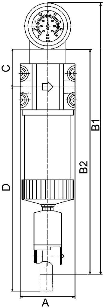 Vorfilter mit Differenzdruckmanometer, 2 µm, G 1 - bekommst Du bei ★ HUG Technik ✓