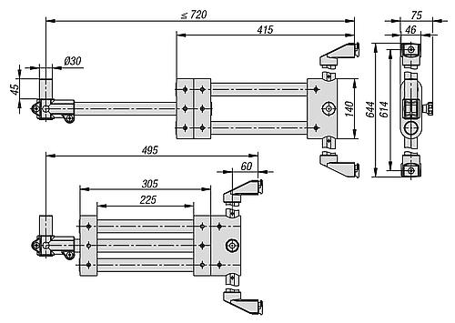 Monitorhalterung Tragarm Teleskop, Thermoplast, Höhenverstellbar, Komp:Aluminium - K1510.3018 - direkt von HUG Technik ✓
