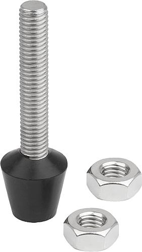 Andruckspindel mit Druckstück, M06, L=50, Edelstahl, Komp: Neopren - K1443.1060501 - gibt’s bei HUG Technik ✓