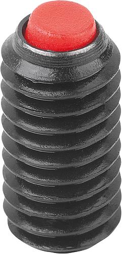 Kugeldruckschraube ohne Kopf M04, Form:C Vergütungsstahl, Komp:Polyacetal L2=11,9 - K0383.70412 - bei HUG Technik ✭