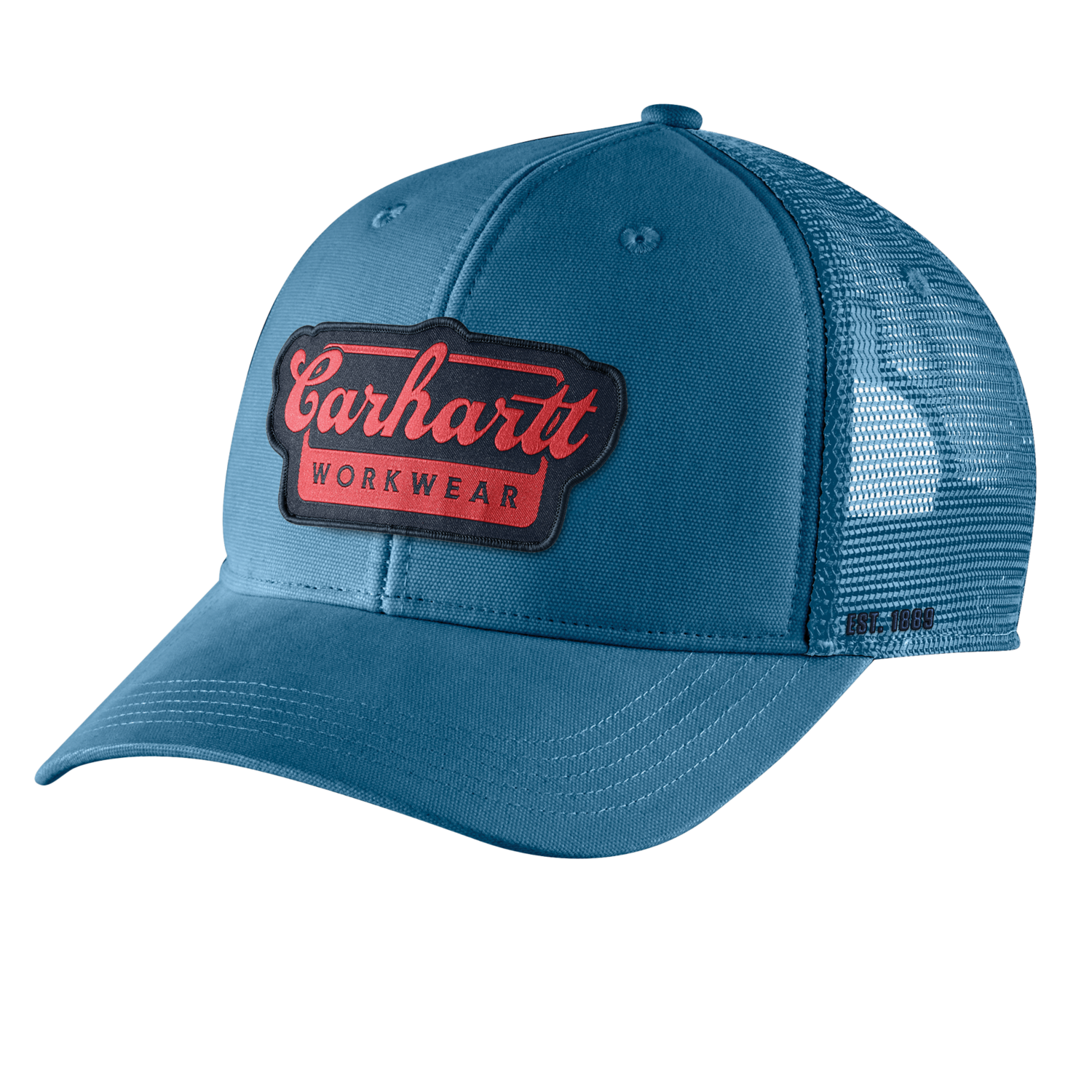 carhartt® Herren Mütze »Rugged Flex™ Twill Mesh-Back Script Patch Cap« - One Size, dark tranquil blue - kommt direkt von HUG Technik 😊