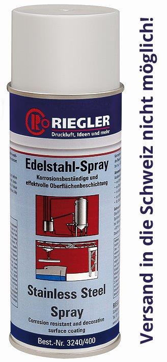 RIEGLER Edelstahl-Spray, Temperatur max. 300 °C, 400 ml - gibt’s bei HUG Technik ✓