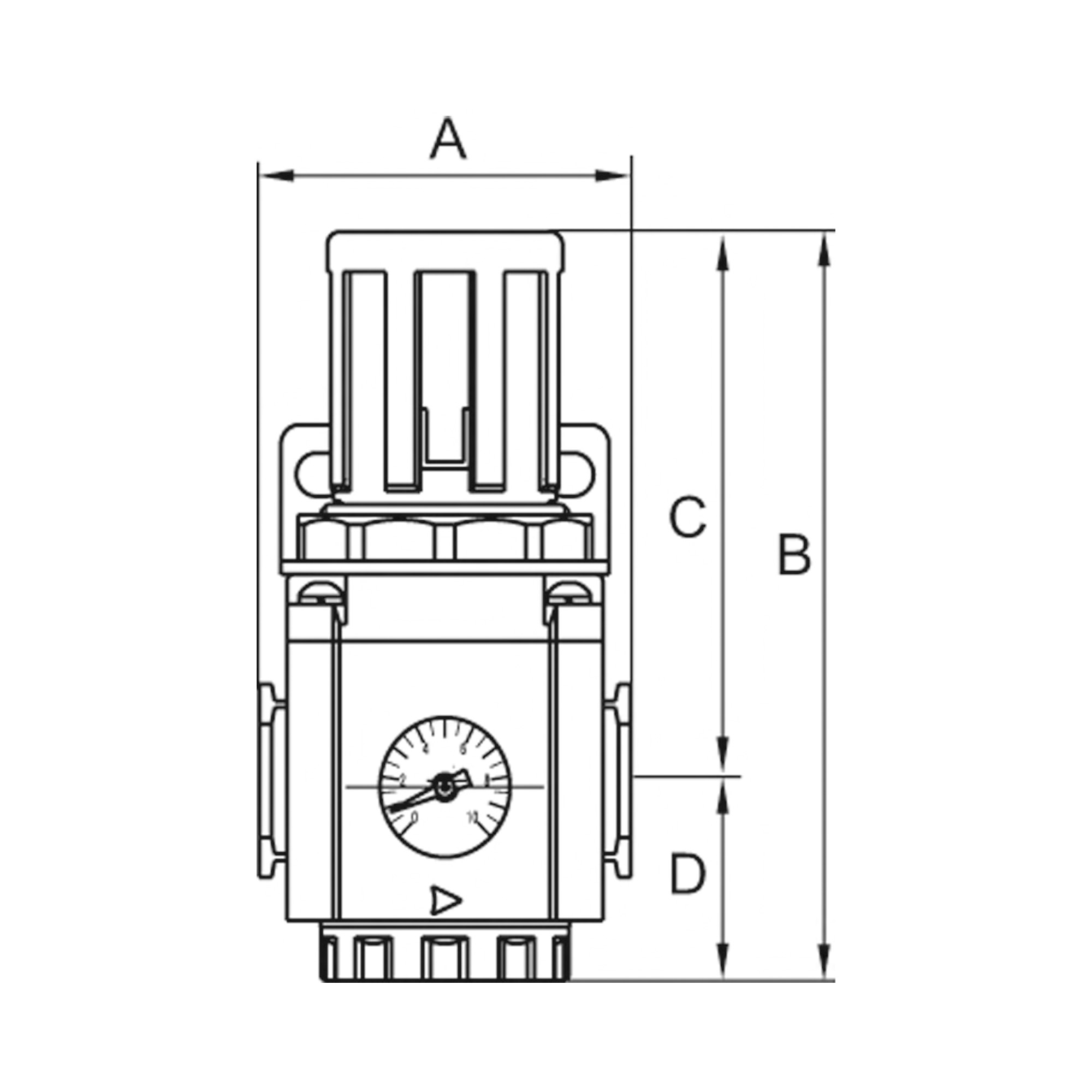Druckregler »GA«, inkl. Manometer, BG 400, G 3/8, 0,5 - 9 bar - bei HUG Technik ☆