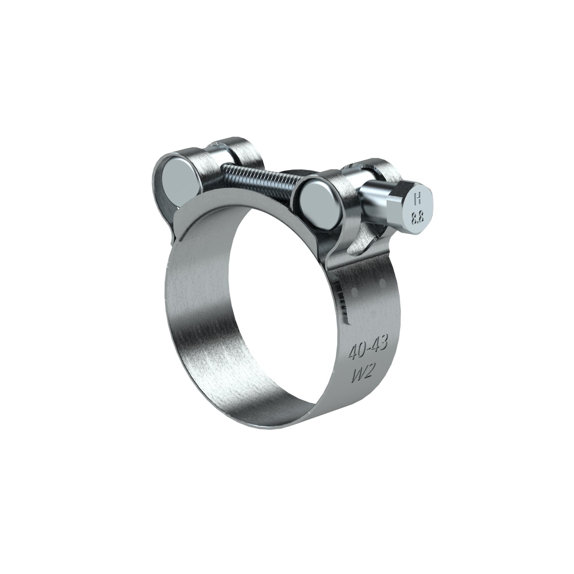 Gelenkbolzenschelle, Chromstahl 1.4016 (W2), 80 - 85 mm, 24 mm - erhältlich bei ❣ HUG Technik ✓