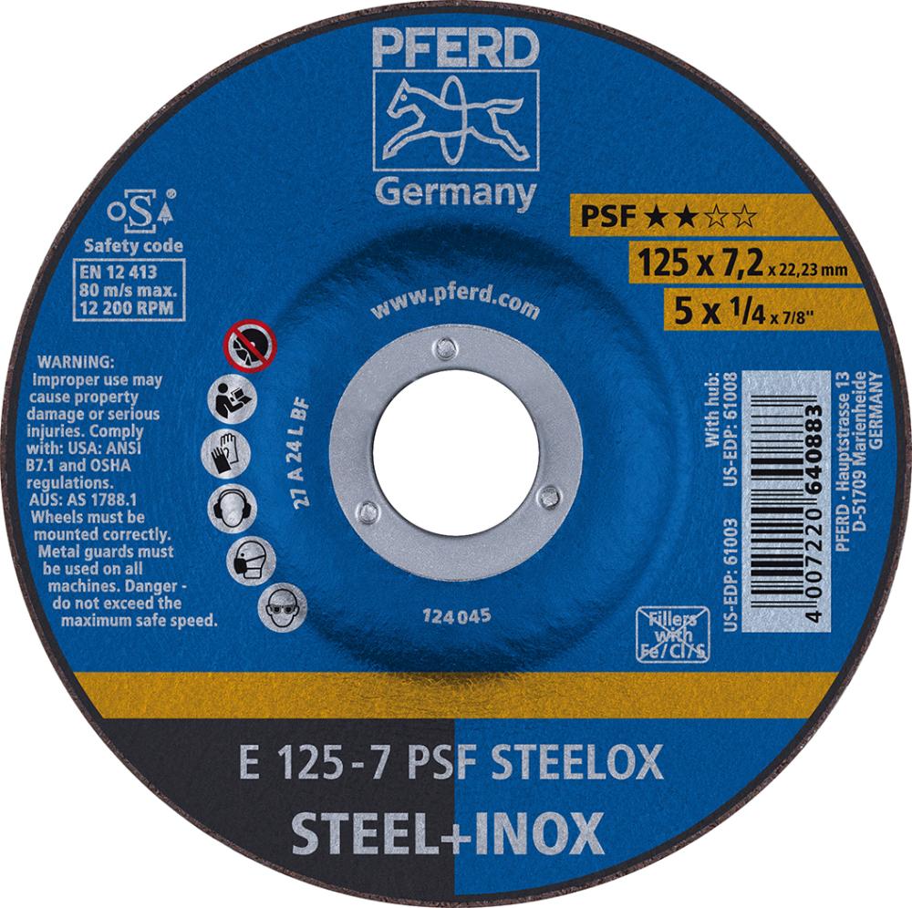 PFERD Schruppscheibe A30MPSF-INOX 230x8 mm gekröpft - bei HUG Technik ☆