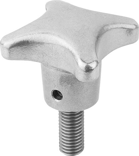 Kreuzgriff DIN6335 M08X20 D1=40 H=25, Form: L, Aluminium, Komp:Edelstahl - K0145.604008X20 - gibt’s bei HUG Technik ✓